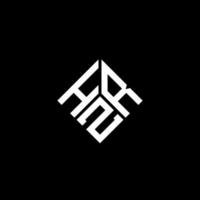 design de logotipo de carta hzr em fundo preto. conceito de logotipo de letra de iniciais criativas hzr. design de letra hzr. vetor