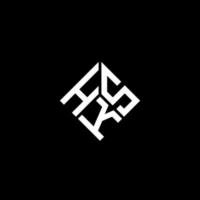 design de logotipo de carta hks em fundo preto. conceito de logotipo de letra de iniciais criativas hks. design de letra hks. vetor