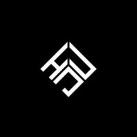 design de logotipo de carta hju em fundo preto. conceito de logotipo de letra de iniciais criativas hju. design de letra hju. vetor