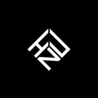 design de logotipo de carta hnu em fundo preto. conceito de logotipo de letra de iniciais criativas hnu. design de letra hnu. vetor