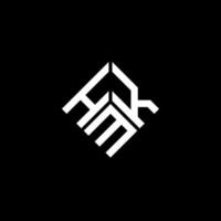 design de logotipo de carta hmk em fundo preto. conceito de logotipo de letra de iniciais criativas hmk. design de letra hmk. vetor
