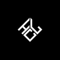 design de logotipo de carta hcl em fundo preto. conceito de logotipo de letra de iniciais criativas hcl. design de letra hcl. vetor