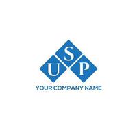 design de logotipo de carta usp em fundo branco. conceito de logotipo de letra de iniciais criativas usp. design de carta usp. vetor
