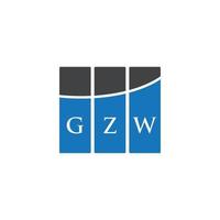 gzw carta logotipo design em fundo branco. gzw conceito de logotipo de carta de iniciais criativas. design de letra gzw. vetor