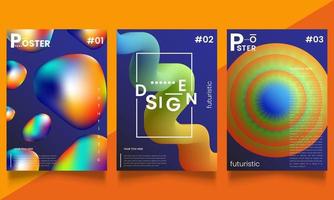 conjunto de ilustrações gradientes abstratas, modernas e futuristas, fundos para capa de revistas sobre sonho, design futuro, pôster vetor