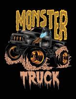 cartaz de caminhão monstro vetor