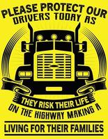por favor, proteja nossos motoristas hoje vetor