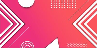 banner geométrico gradiente rosa e laranja vetor