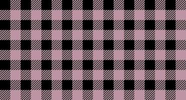 fundo de vetor padrão xadrez rosa e preto, textura de tecido tartan