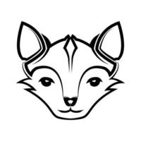 arte de linha preto e branco da cabeça de raposa fofa. bom uso para símbolo mascote ícone avatar tatuagem logotipo de design de camiseta ou qualquer design vetor