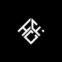 design de logotipo de carta hcf em fundo preto. conceito de logotipo de letra de iniciais criativas hcf. design de letra hcf. vetor