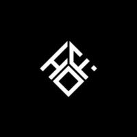 design de logotipo de carta hof em fundo preto. hof conceito de logotipo de letra de iniciais criativas. design de letra hof. vetor