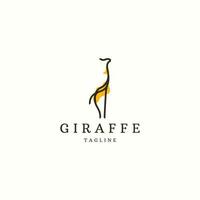 ilustração em vetor plana de modelo de design de ícone de logotipo de girafa