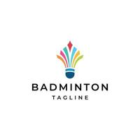 modelo de design de ícone de logotipo de peteca de badminton ilustração vetorial plana vetor