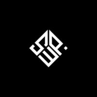 design de logotipo de carta swp em fundo preto. swp conceito de logotipo de letra de iniciais criativas. design de carta swp. vetor