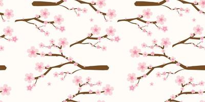 padrão de galhos e flores de cerejeira japonesa