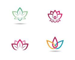 conjunto de logotipo de lindas flores vetor