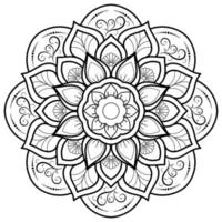 mandala de flor circular em branco vetor