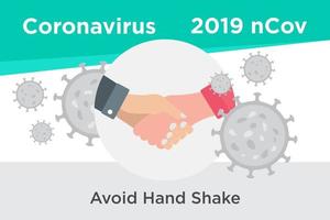 '' evitar o aperto de mãos '' para evitar posteres de coronavírus vetor
