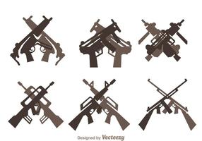 Conjunto de ícones de armas cruzadas vetor