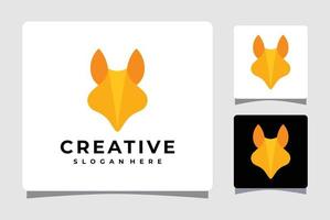 inspiração de design de modelo de logotipo de raposa fofa vetor