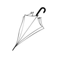 imagem monocromática, grande guarda-chuva fechado da chuva, ilustração vetorial em um fundo branco vetor