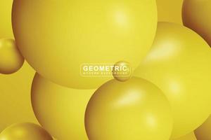 fundo 3D geométrico amarelo da esfera. vetor