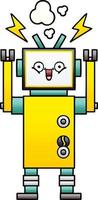 robô feliz de desenho animado sombreado gradiente vetor