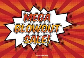 Mega blowout sale comic style illustration vetor