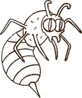 desenho a carvão de vespa vetor