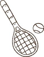 desenho de carvão de raquete de tênis vetor
