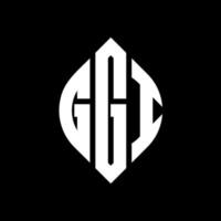 ggi círculo carta logotipo design com forma de círculo e elipse. letras de elipse ggi com estilo tipográfico. as três iniciais formam um logotipo circular. ggi círculo emblema abstrato monograma carta marca vetor. vetor