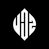 design de logotipo de letra de círculo vjz com forma de círculo e elipse. letras de elipse vjz com estilo tipográfico. as três iniciais formam um logotipo circular. vjz círculo emblema abstrato monograma carta marca vetor. vetor