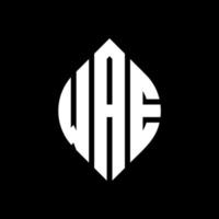 wae design de logotipo de carta de círculo com forma de círculo e elipse. letras de elipse wae com estilo tipográfico. as três iniciais formam um logotipo circular. wae círculo emblema abstrato monograma carta marca vetor. vetor