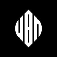 design de logotipo de carta de círculo wbm com forma de círculo e elipse. letras de elipse wbm com estilo tipográfico. as três iniciais formam um logotipo circular. wbm círculo emblema abstrato monograma carta marca vetor. vetor