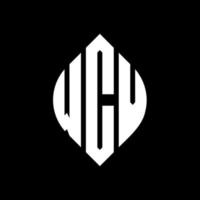 design de logotipo de carta de círculo wcv com forma de círculo e elipse. letras de elipse wcv com estilo tipográfico. as três iniciais formam um logotipo circular. wcv círculo emblema abstrato monograma carta marca vetor. vetor