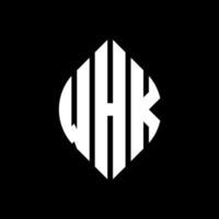whk design de logotipo de letra de círculo com forma de círculo e elipse. letras de elipse whk com estilo tipográfico. as três iniciais formam um logotipo circular. whk círculo emblema abstrato monograma carta marca vetor. vetor