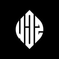 design de logotipo de carta de círculo wjz com forma de círculo e elipse. letras de elipse wjz com estilo tipográfico. as três iniciais formam um logotipo circular. wjz círculo emblema abstrato monograma carta marca vetor. vetor