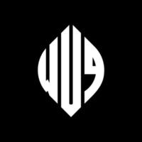 design de logotipo de carta de círculo wuq com forma de círculo e elipse. letras de elipse wuq com estilo tipográfico. as três iniciais formam um logotipo circular. wuq círculo emblema abstrato monograma carta marca vetor. vetor