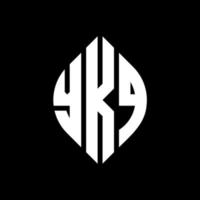 design de logotipo de letra de círculo ykq com forma de círculo e elipse. letras de elipse ykq com estilo tipográfico. as três iniciais formam um logotipo circular. ykq círculo emblema abstrato monograma carta marca vetor. vetor