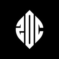 design de logotipo de letra de círculo zdc com forma de círculo e elipse. letras de elipse zdc com estilo tipográfico. as três iniciais formam um logotipo circular. Zdc círculo emblema abstrato monograma carta marca vetor. vetor