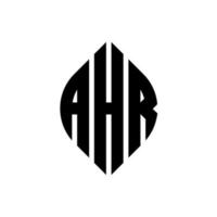 design de logotipo de carta de círculo ahr com forma de círculo e elipse. letras de elipse ahr com estilo tipográfico. as três iniciais formam um logotipo circular. ahr círculo emblema abstrato monograma carta marca vetor. vetor