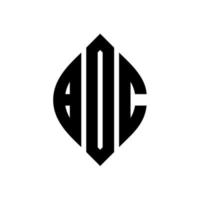 design de logotipo de letra de círculo bdc com forma de círculo e elipse. letras de elipse bdc com estilo tipográfico. as três iniciais formam um logotipo circular. bdc círculo emblema abstrato monograma carta marca vetor. vetor