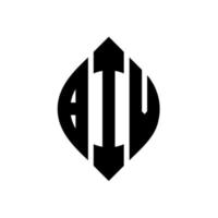 design de logotipo de carta de círculo biv com forma de círculo e elipse. letras de elipse biv com estilo tipográfico. as três iniciais formam um logotipo circular. biv círculo emblema abstrato monograma carta marca vetor. vetor