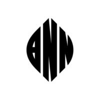 design de logotipo de carta de círculo bnn com forma de círculo e elipse. letras de elipse bnn com estilo tipográfico. as três iniciais formam um logotipo circular. bnn círculo emblema abstrato monograma carta marca vetor. vetor