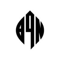design de logotipo de letra de círculo bqn com forma de círculo e elipse. letras de elipse bqn com estilo tipográfico. as três iniciais formam um logotipo circular. bqn círculo emblema abstrato monograma carta marca vetor. vetor