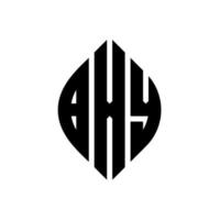 design de logotipo de letra de círculo bxy com forma de círculo e elipse. letras de elipse bxy com estilo tipográfico. as três iniciais formam um logotipo circular. bxy círculo emblema abstrato monograma carta marca vetor. vetor
