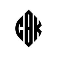 design de logotipo de carta de círculo cbk com forma de círculo e elipse. letras de elipse cbk com estilo tipográfico. as três iniciais formam um logotipo circular. cbk círculo emblema abstrato monograma carta marca vetor. vetor