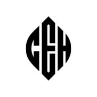 ceh design de logotipo de carta de círculo com forma de círculo e elipse. letras de elipse ceh com estilo tipográfico. as três iniciais formam um logotipo circular. ceh círculo emblema abstrato monograma carta marca vetor. vetor