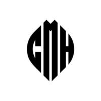 design de logotipo de letra de círculo cmh com forma de círculo e elipse. letras de elipse cmh com estilo tipográfico. as três iniciais formam um logotipo circular. cmh círculo emblema abstrato monograma carta marca vetor. vetor